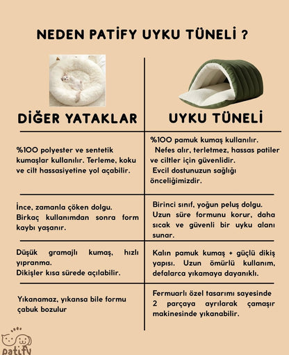 Patify Uyku Tüneli™ – Sıcacık Pelüş Evcil Hayvan Yatağı