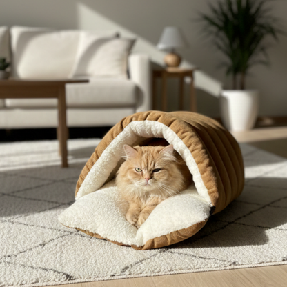 Patify Uyku Tüneli™ – Sıcacık Pelüş Evcil Hayvan Yatağı