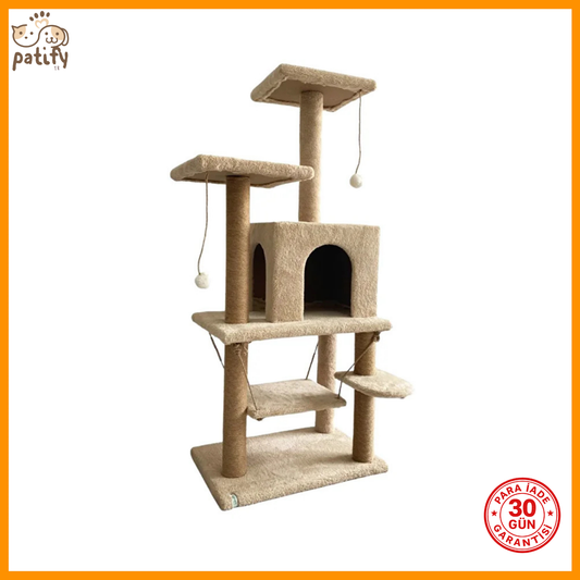 Patify Premium Çok Katlı Kedi Tırmalama ve Oyun Evi