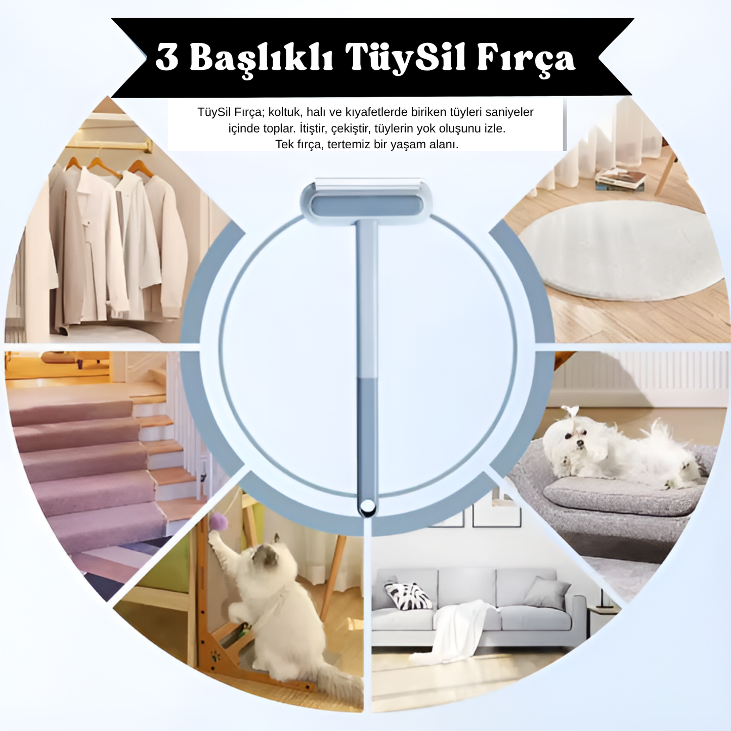 Patify - TüySil - 3 Başlıklı Tüy Toplayıcı