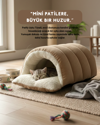Patify Uyku Tüneli™ – Sıcacık Pelüş Evcil Hayvan Yatağı
