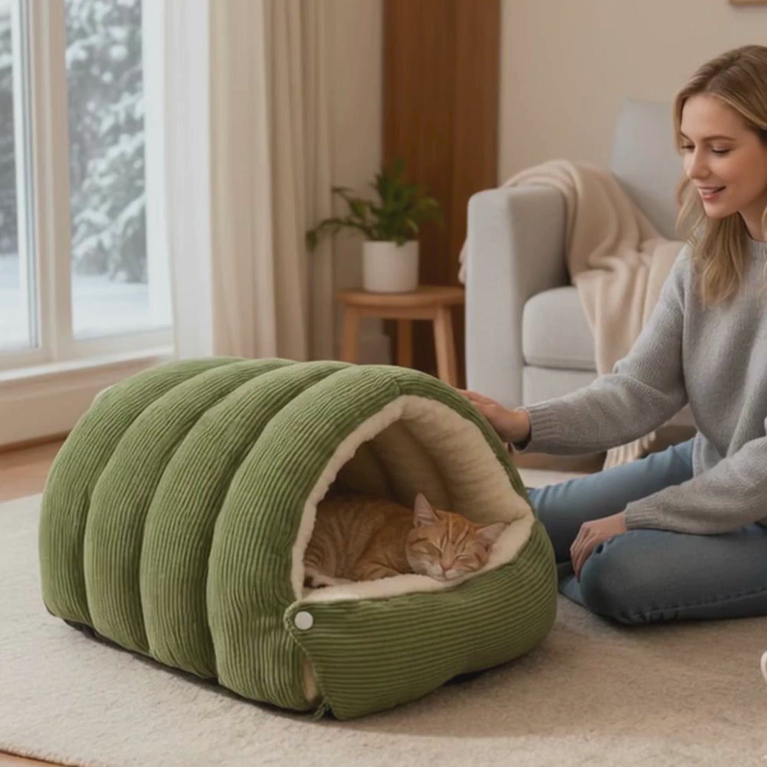 Patify Uyku Tüneli™ – Sıcacık Pelüş Evcil Hayvan Yatağı video